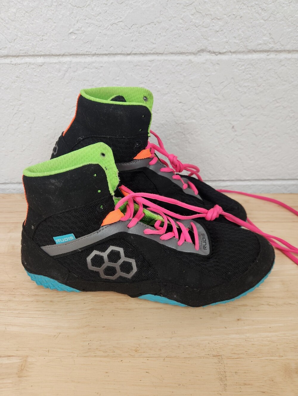 Rudis Alpha 2.0 Wrestling Shoes Black & Neon Mens 9 Women 10.5 42 A Way of Life